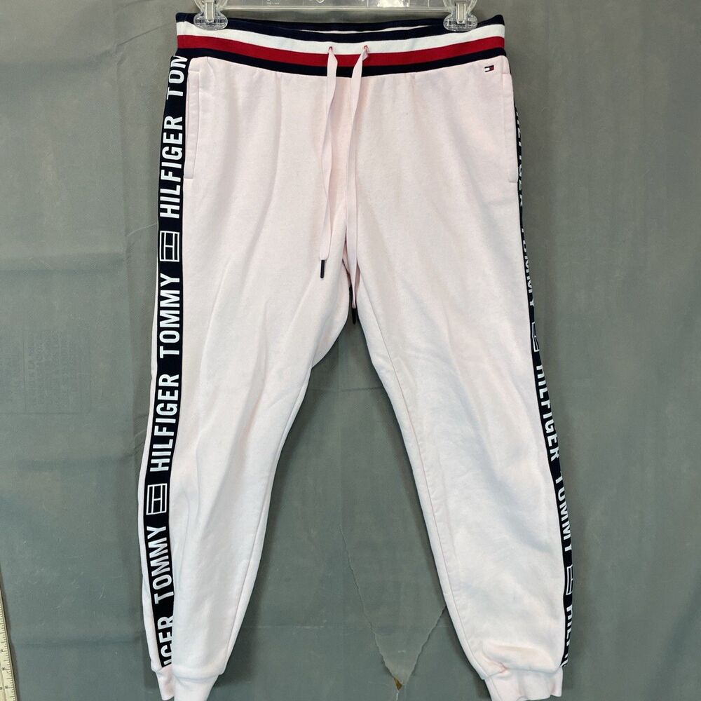 Tommy Hilfiger Pink Joggers Logo Sweatpants Pants Size M Medium